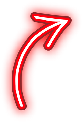 Red Neon Curved Arrow